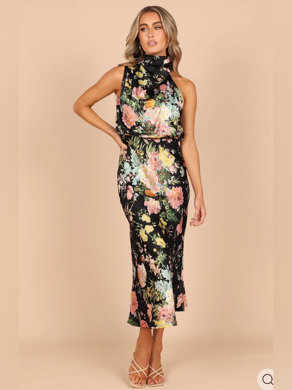 Petal and Pup Anabelle Halter Neck Midi Dress